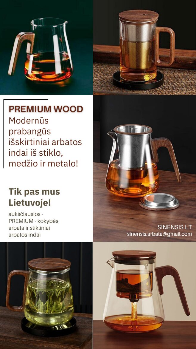 PREMIUM WOOD stikliniai arbatos indai
